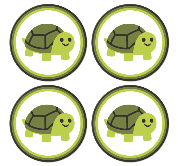 Sous verre geek tortue souriante graphique - TenStickers