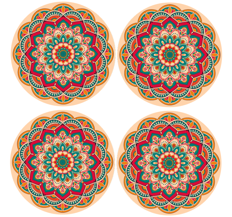 Sous verre moderne motif mandala rond - TenStickers