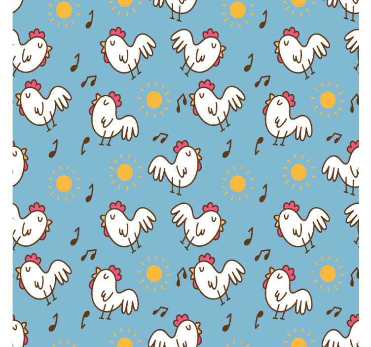 Sous verre moderne poules joyeuses et soleil - TenStickers