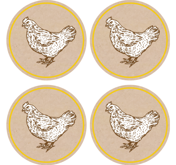 Sous verre vintage motif poule charmante - TenStickers