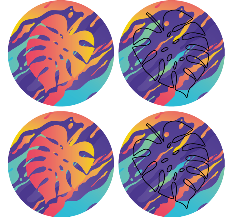 Sous verre motifs de feuilles colorées - TenStickers