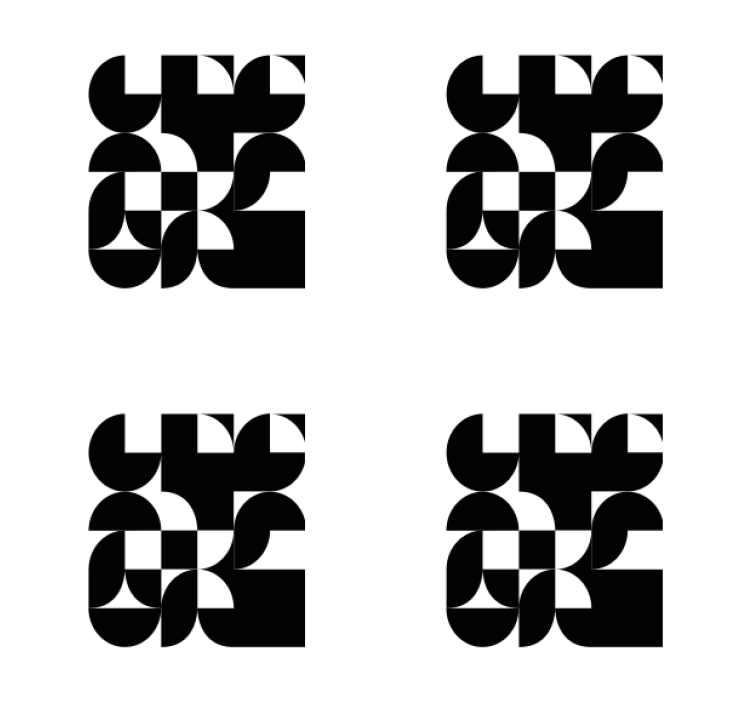 Sous verre moderne motifs géométriques monochromes - TenStickers