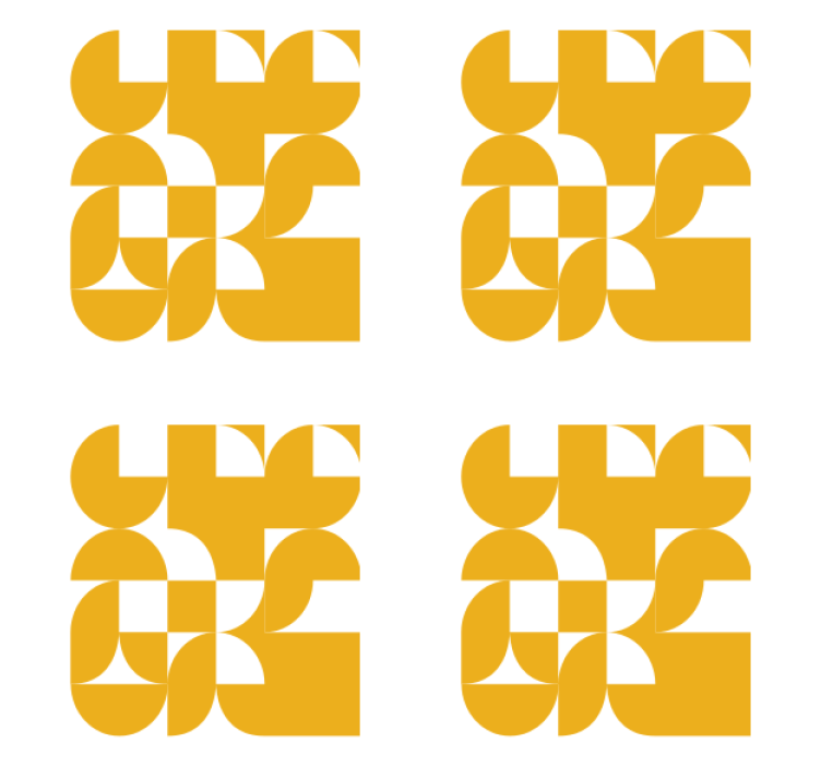 Dessous de verre art géométrique cercles jaunes - TenStickers