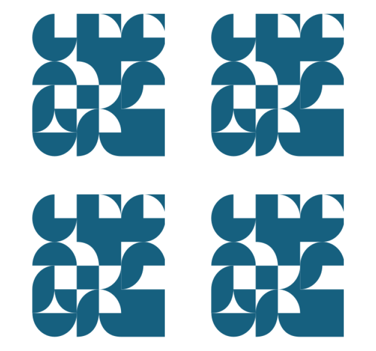 Dessous de verre art géométrique cercles bleus - TenStickers