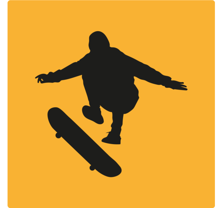 Sous verre vintage silhouette de skateur - TenStickers