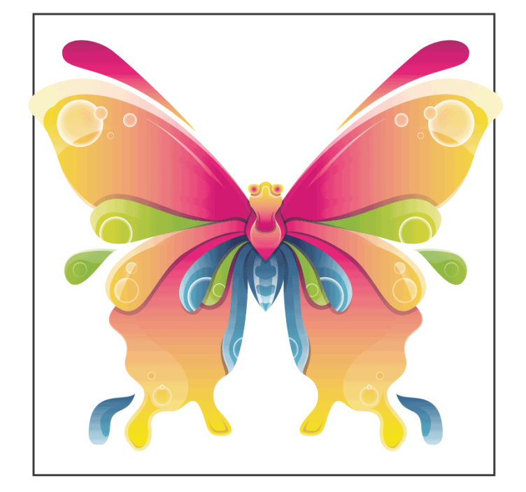 Sous verre geek art de papillon coloré - TenStickers