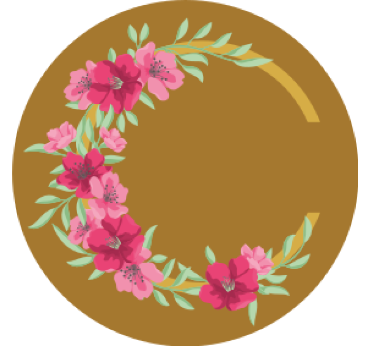 Sous verre bière design floral circulaire - TenStickers