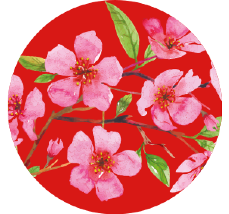 Sous verre fleuraison rose poudrée - TenStickers