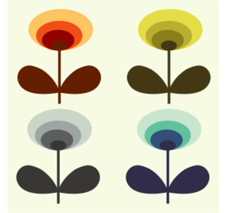 Sous verre formes florales superposées - TenStickers