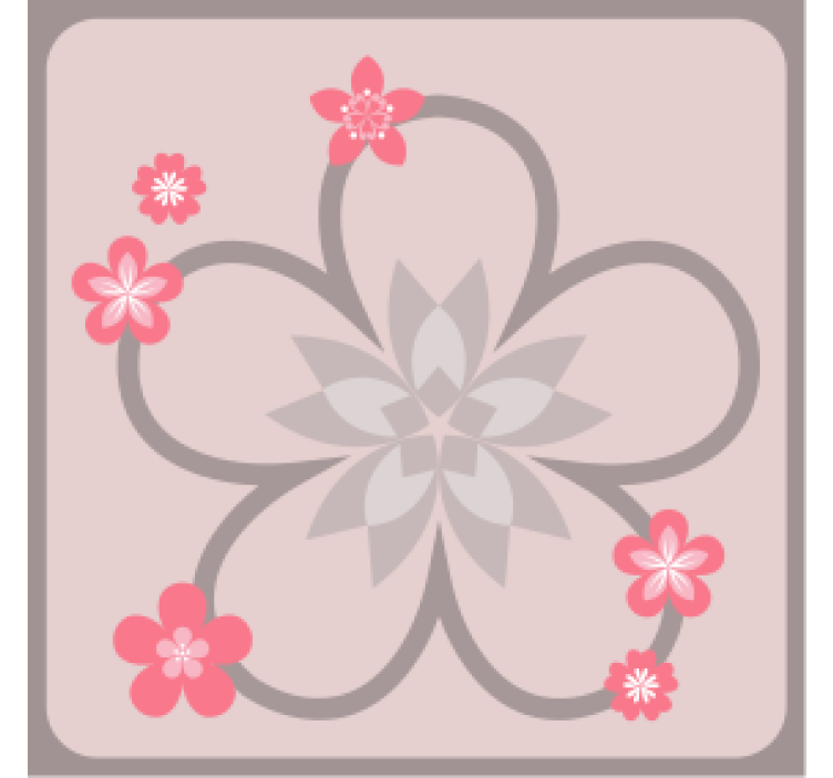 Sous verre moderne motif floral élégant - TenStickers
