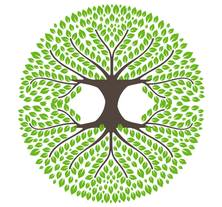 Sous verre geek silhouette d'arbre vert luxuriant - TenStickers
