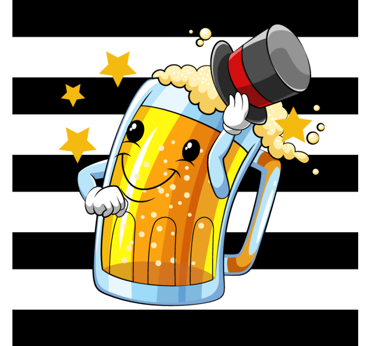 Sous verre bière mascotte joyeuse de chope - TenStickers
