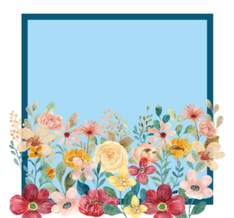 Sous verre personnalisable design de bordure florale - TenStickers
