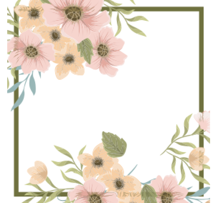 Sous verre moderne cadre floral élégant - TenStickers