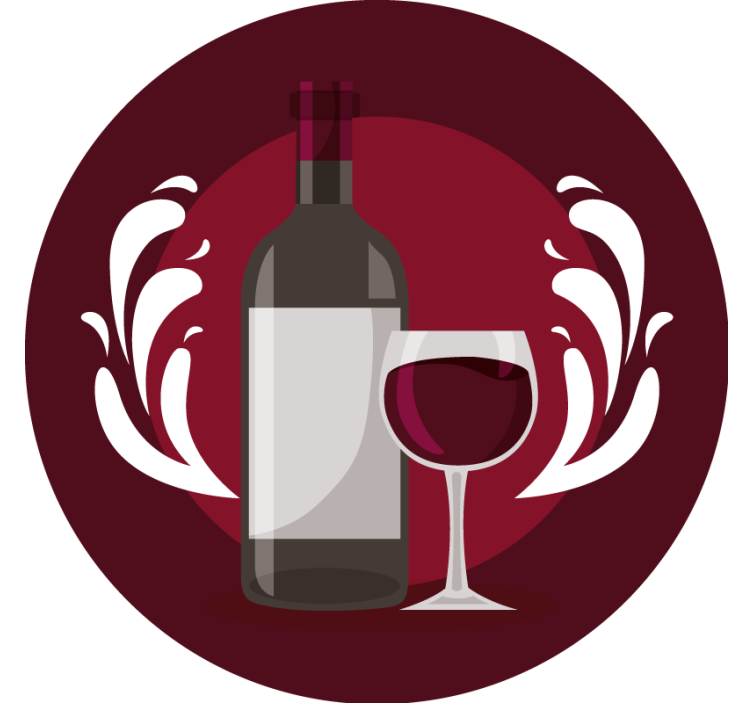 Sous verre bière bouteille de vin et verre - TenStickers