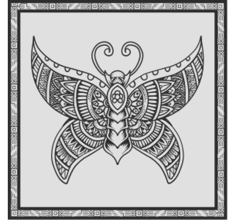 Sous verre vintage motif de papillon élaboré - TenStickers