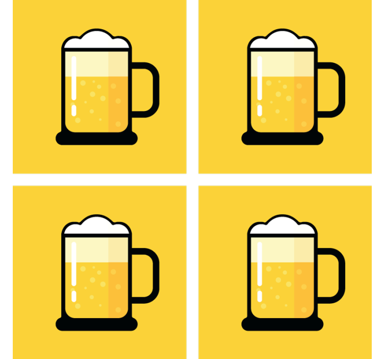 Sous verre bière illustration de chope jaune - TenStickers