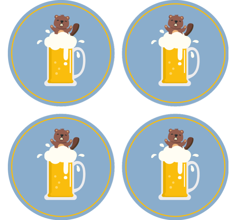 Sous verre bière castor joyeux - TenStickers