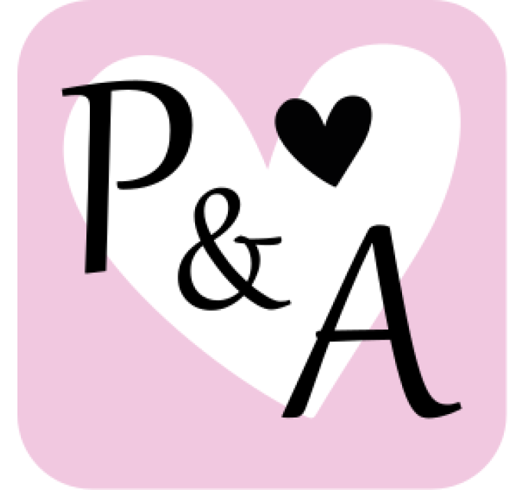 Sous verre mariage initiales motif coeur - TenStickers