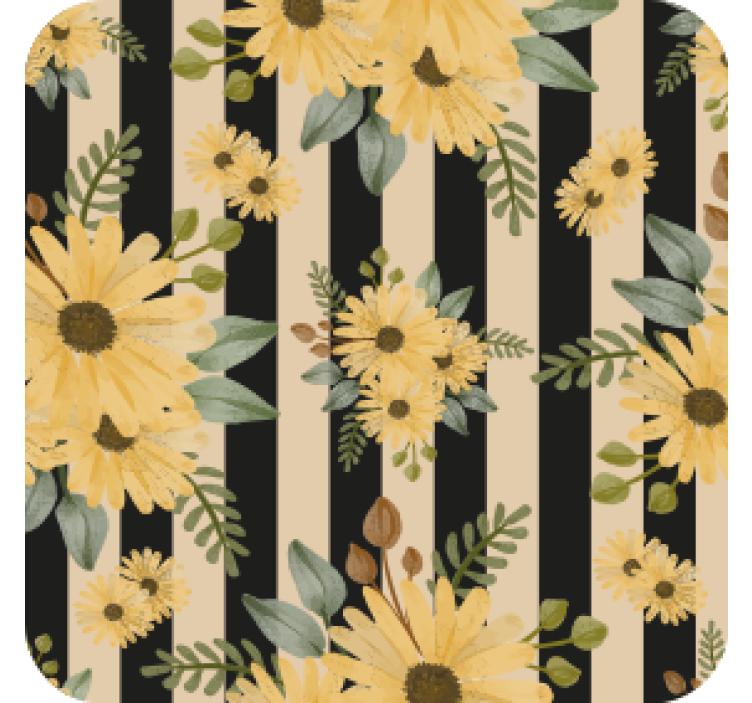Sous verre motif rayé floral - TenStickers