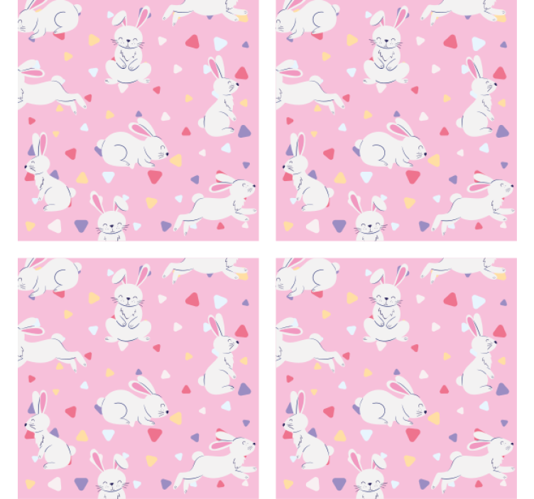 Sous verre personnalisable motifs de lapins ludiques - TenStickers