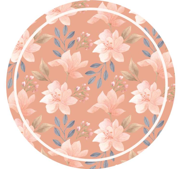 Sous verre moderne motif floral avec feuilles - TenStickers