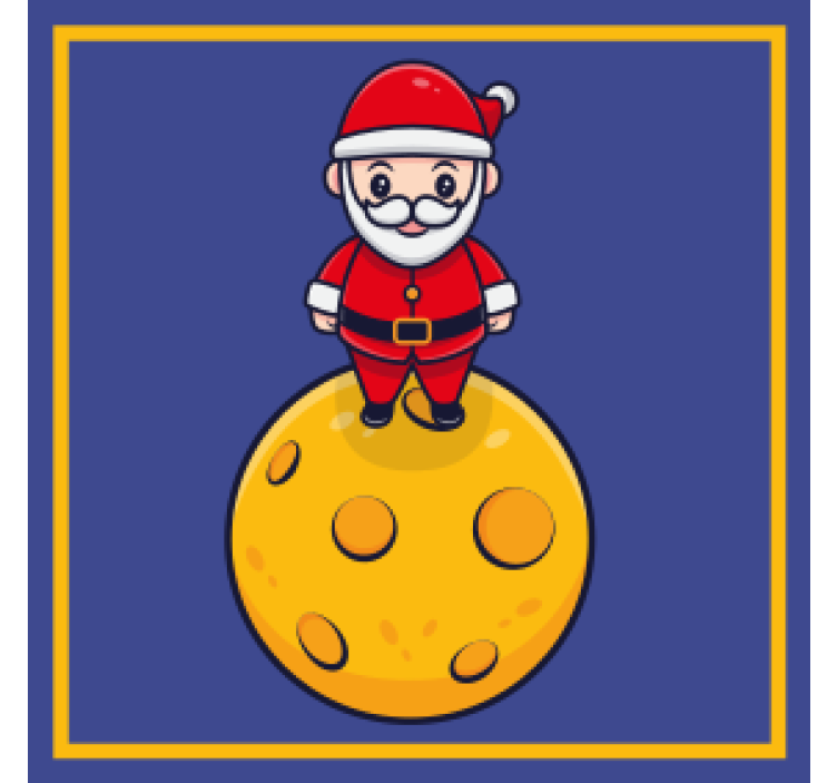 Sous verre noël santa sur sphère de fromage - TenStickers