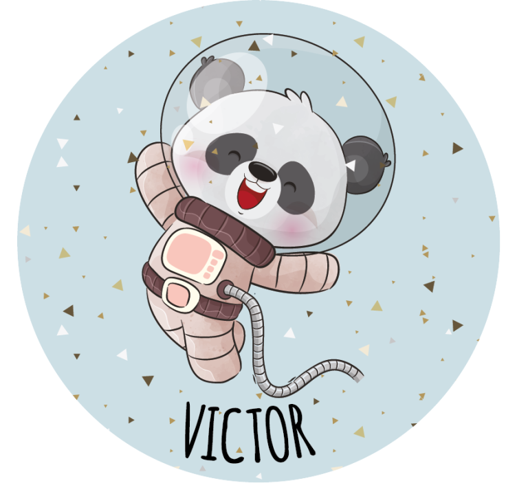 Sous verre vintage panda astronaute joyeux - TenStickers
