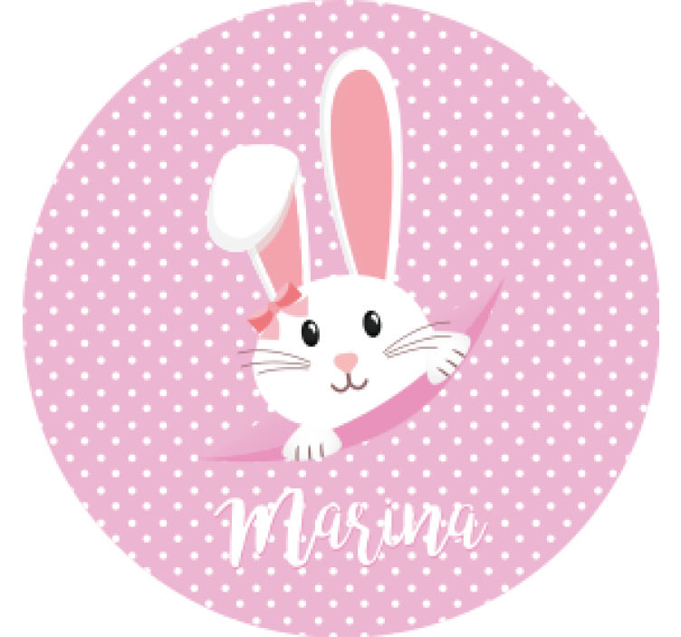 Sous verre vintage personnage de lapin avec nœud - TenStickers