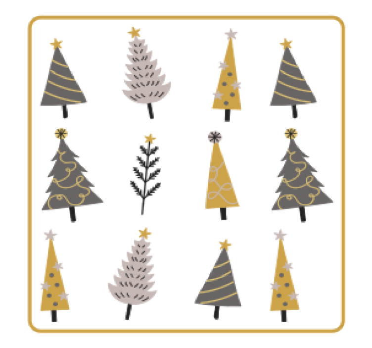 Sous verre noël arbres de noël stylisés - TenStickers