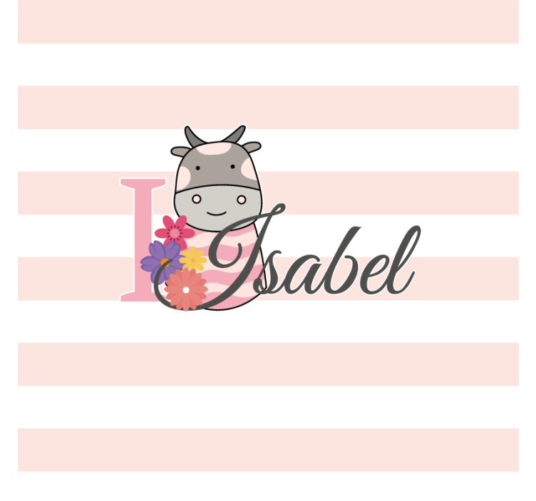 Sous verre personnalisable design floral vache - TenStickers