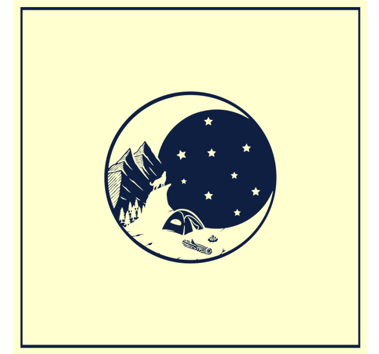 Dessous de verre Lune tentes camping montagnes - TenStickers