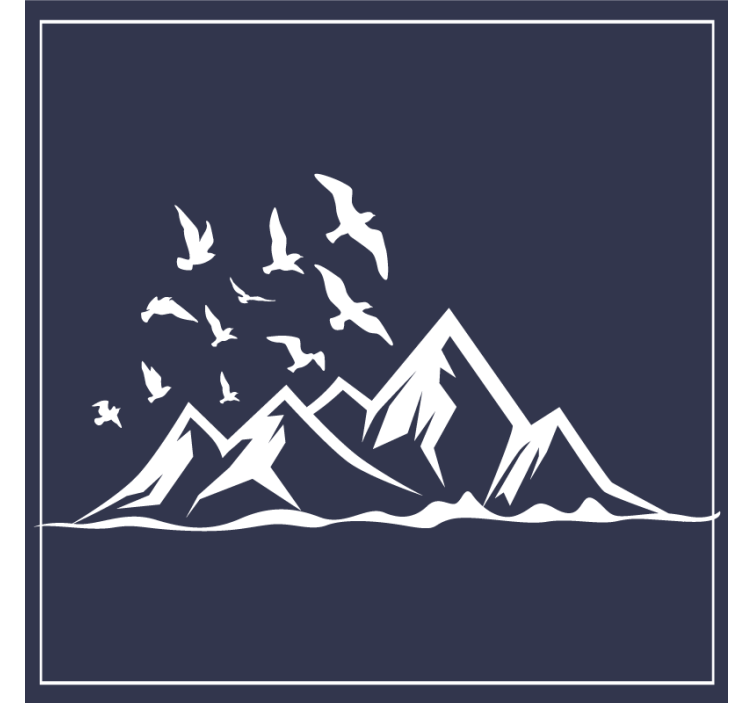 Sous verre silhouette de paysage montagneux - TenStickers