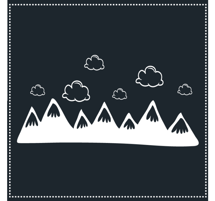 Sous verre silhouette de montagne avec nuages - TenStickers