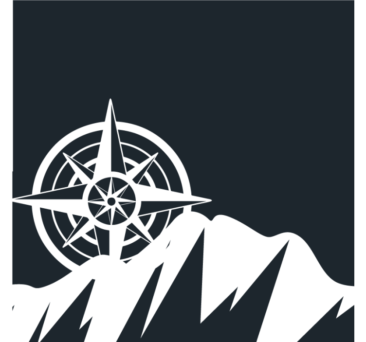 Sous verre geek compas de navigation peaks - TenStickers