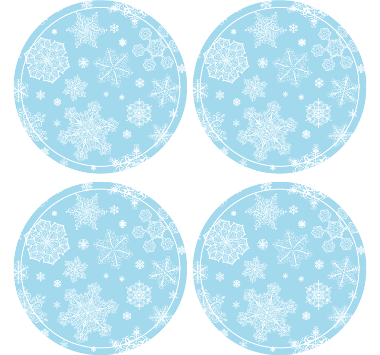Sous verre noël motif flocon de neige cercle - TenStickers