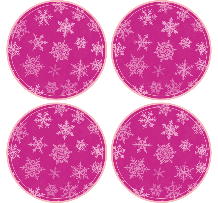 Sous verre noël plateau rond motif flocon - TenStickers