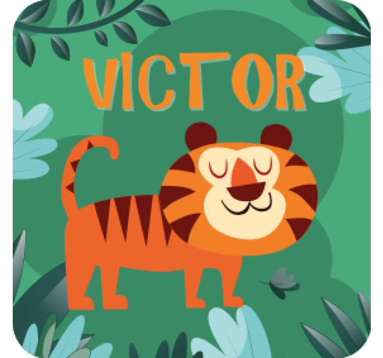 Sous verre personnalisable illustration de tigre joyeux - TenStickers