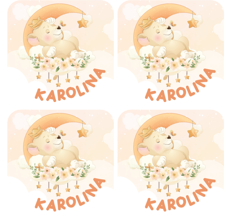 Sous verre personnalisable ours endormi avec étoiles - TenStickers