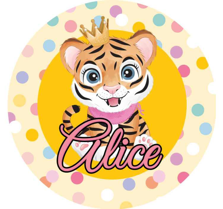 Sous verre personnalisable tigre couronné personnage - TenStickers