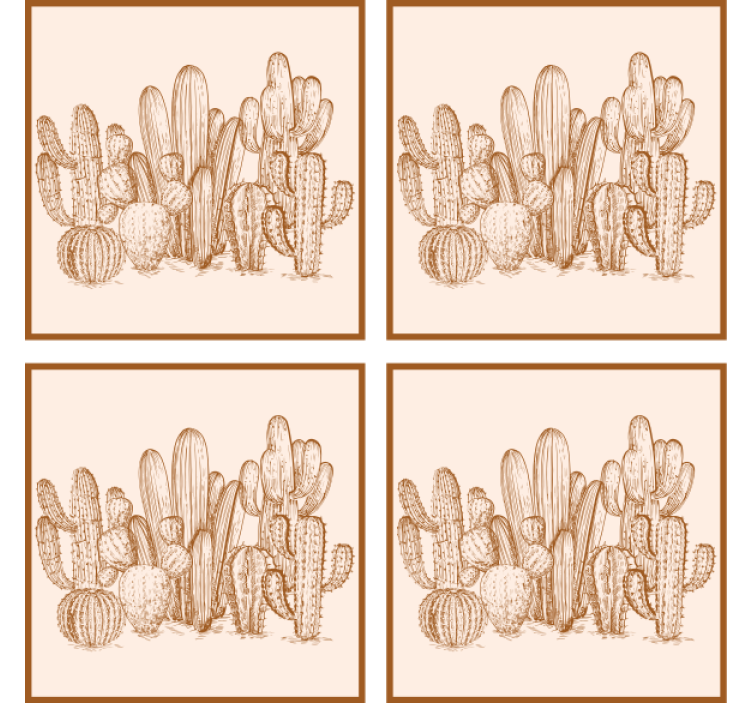 Sous verre illustration de variétés de cactus - TenStickers