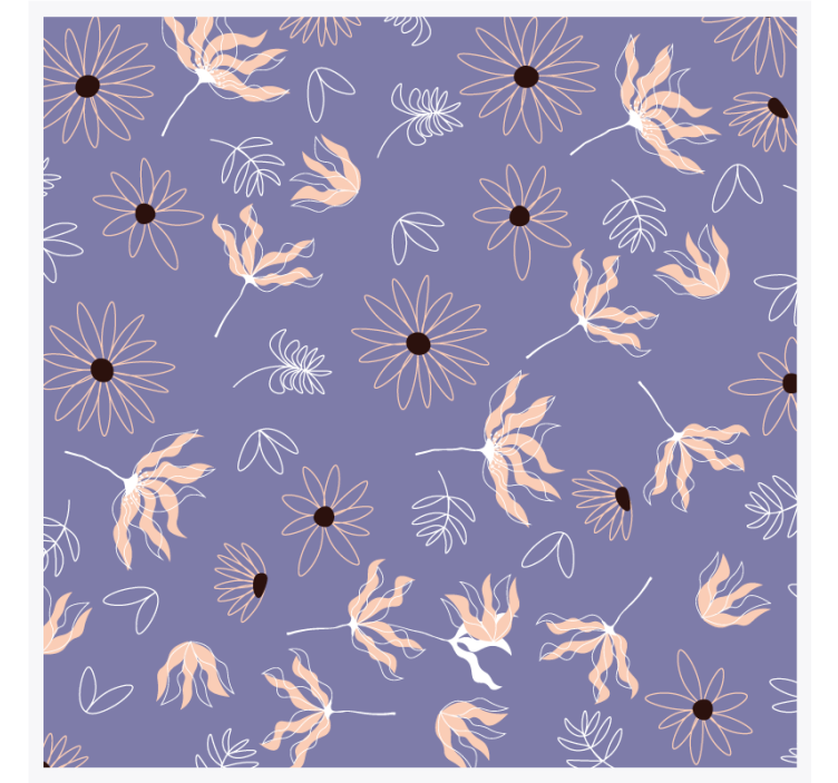 Sous verre motifs floraux sur violet - TenStickers