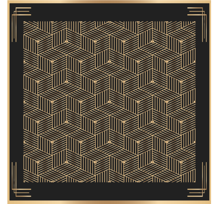 Dessous de verre moderne sticker déco géométrique doré - TenStickers