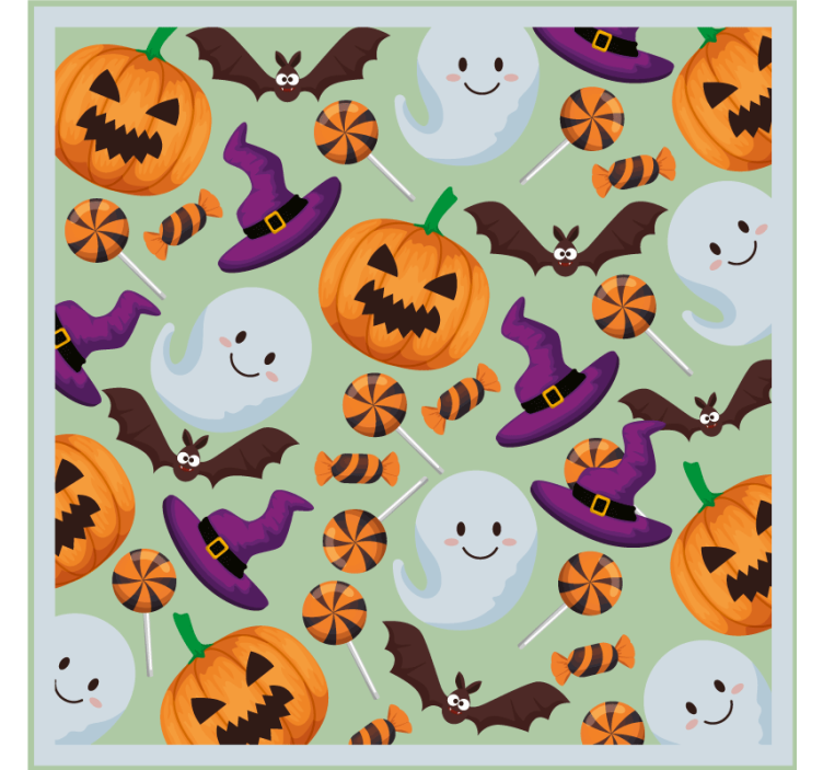 Sous verre halloween motif citrouilles et fantômes - TenStickers