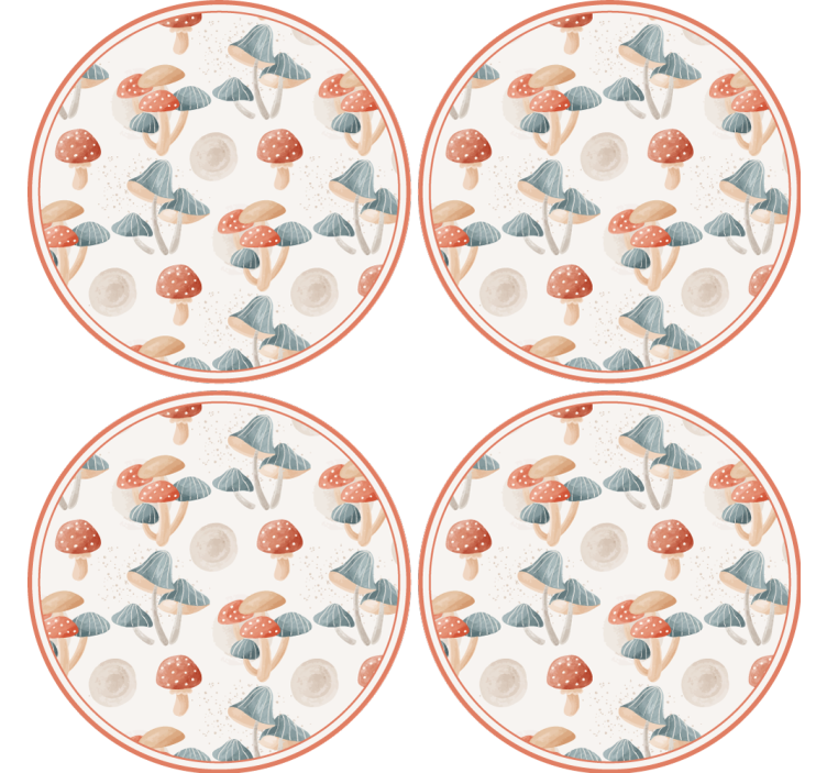 Sous verre geek motifs de champignons colorés - TenStickers