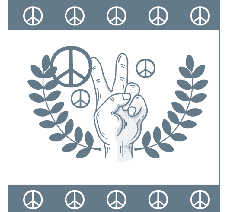 Sous verre citation symbole de la paix et de la victoire - TenStickers