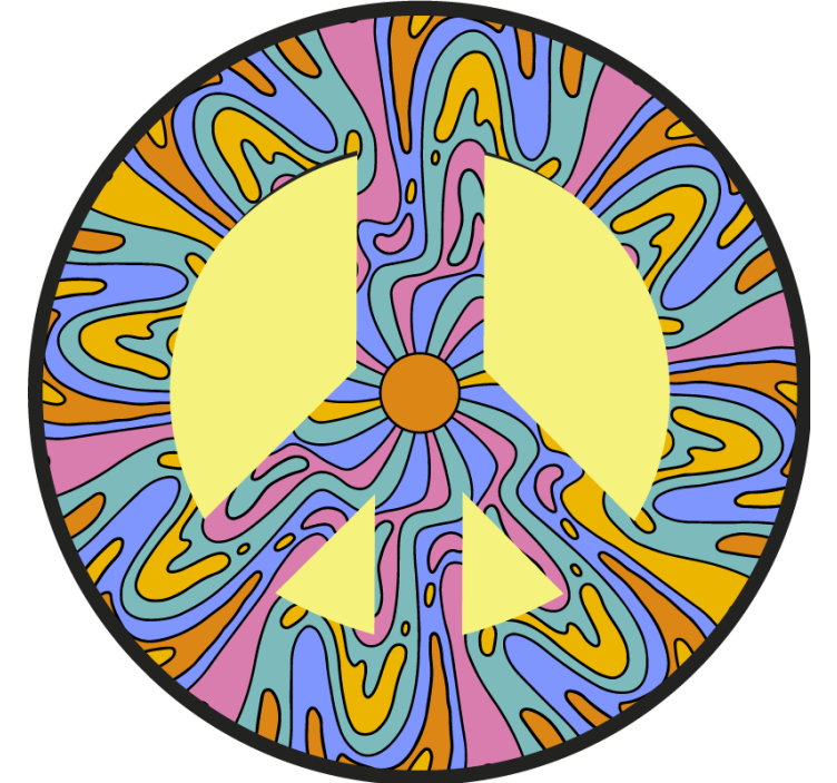 Sous verre geek symbole de paix vibrant - TenStickers