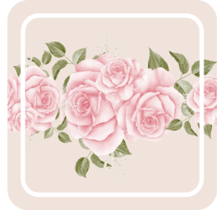 Sous verre moderne arrangement floral rose - TenStickers