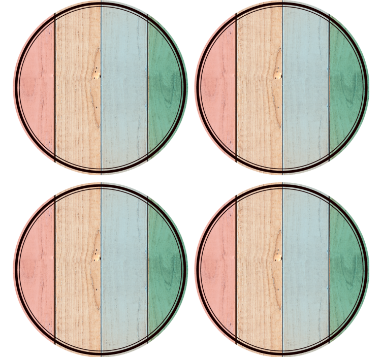 Dessous de verre motif Planches colorées en bois - TenStickers