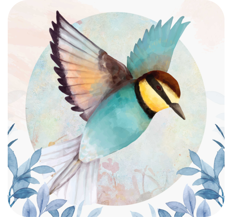 Sous verre geek oiseau coloré en vol - TenStickers